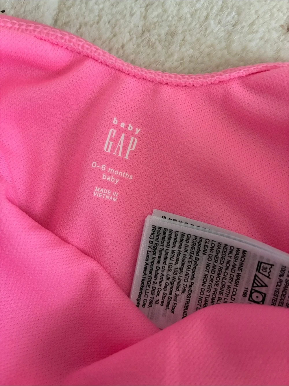 Baby Gap Pink Polka Dot Ruffle One-Piece Swimsuit